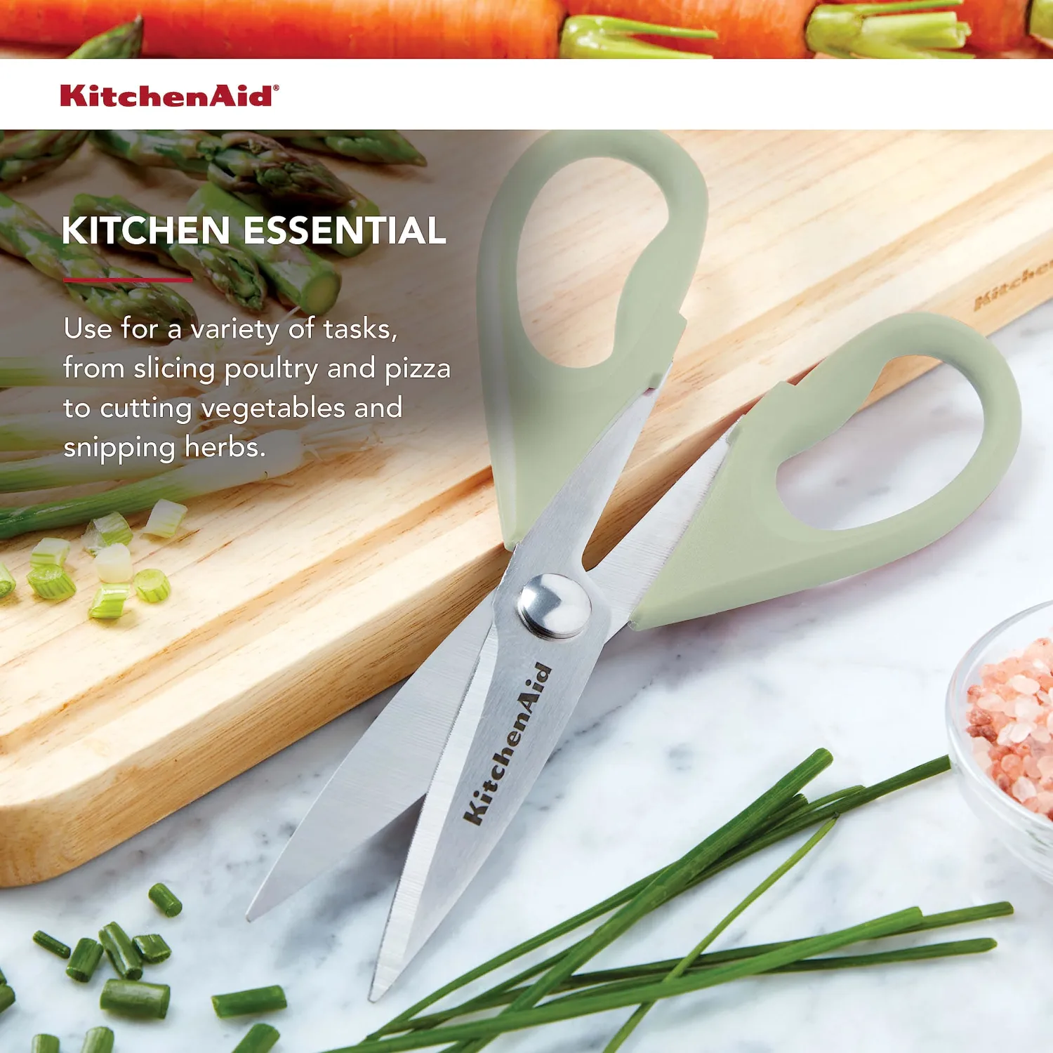 KitchenAid All Purpose Shears with Protective Sheath, 8.72-Inch, Pistachio