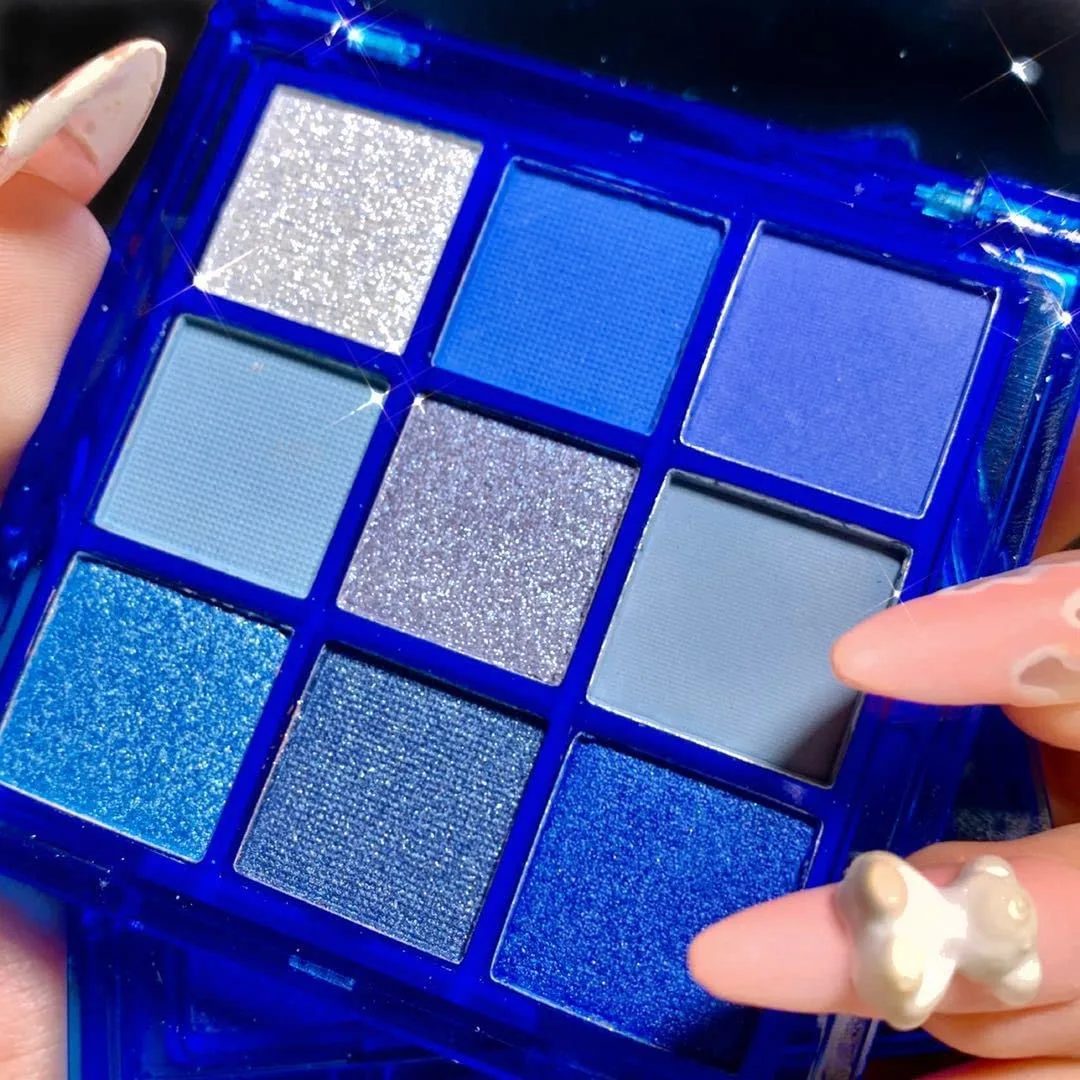 AMY'S DIARY Blue Eyeshadow Palette Glitter Eye shadow Makeup,Navy Blue Eyeshadow Shiny Sparkle Shimmer Glitter blue Eyeshadow Waterproof Pallete,royal blue Glitter Blue Eye Eyeshadow Make Up