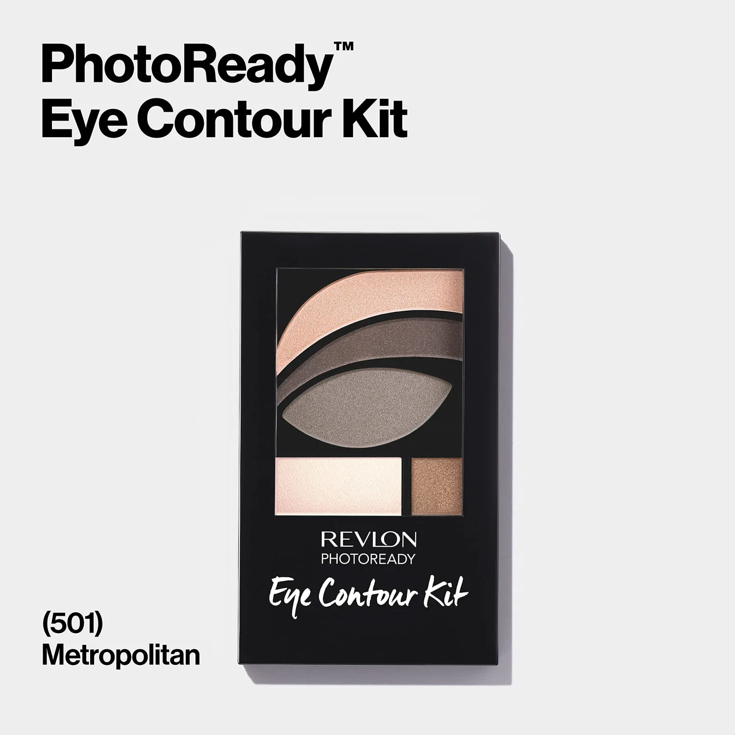 Revlon PhotoReady Eye Contour Kit, Eyeshadow Palette with 5 Wet/Dry Shades & Double-Ended Brush Applicator, Metropolitan (501), 0.1 oz,Powder