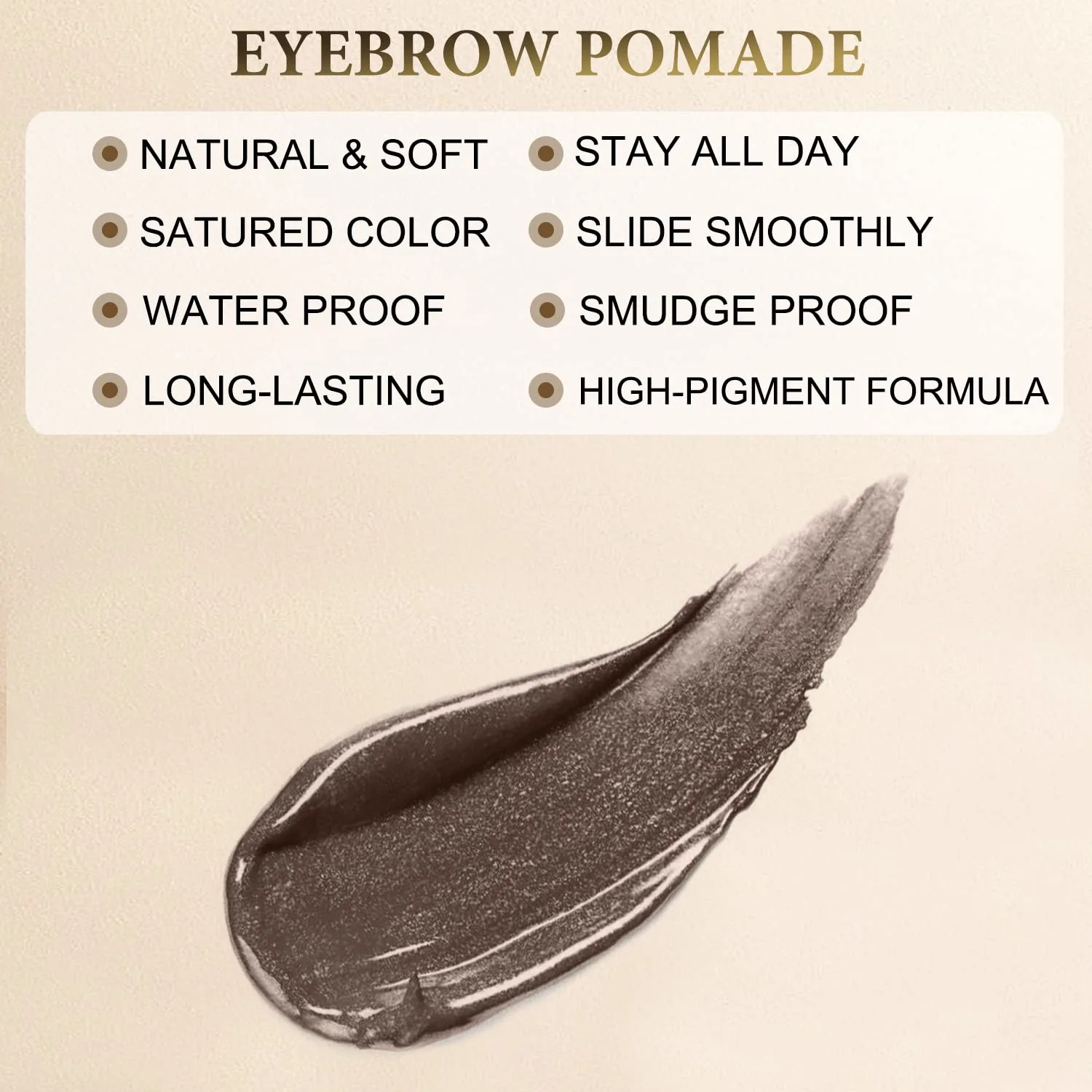 Eyebrow Stamp Stencil Kit ,Brow Stamp Trio Kit with Waterproof Eyebrow Pencil, Eyebrow Pomade, 20 Eyebrow Stencils, Dual-ended Eyebrow Brush and Sponge Applicator - Dark Brown