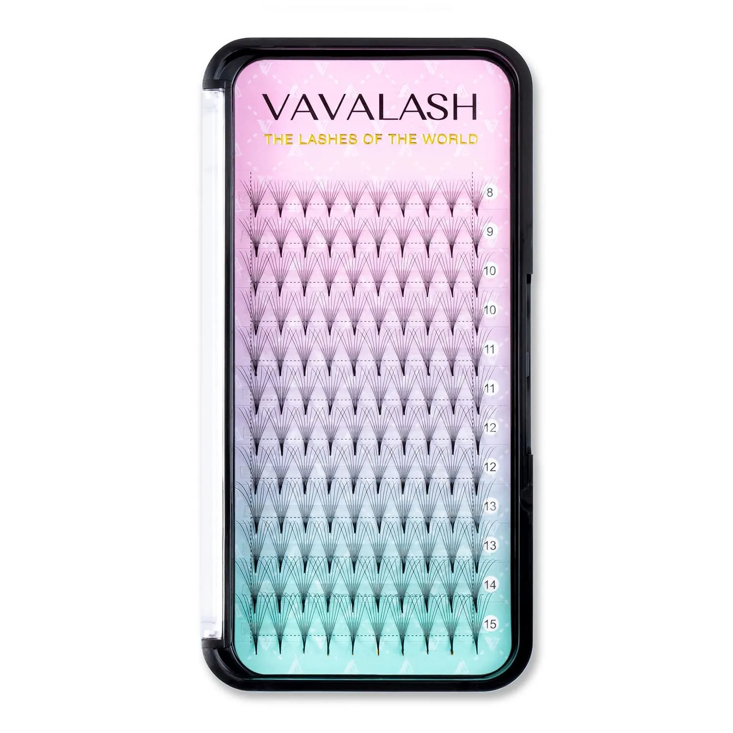 Eyelash Extensions 3D 4D 5D 6D 8D 9D 10D Thickness 0.07/0.1 C/D Curl Eyelashes Middle Stem & Long Stem Heat Bonded Premade Fans Russian Volume Lash Extensions Supplies (Middle Stem 8D-0.07-D-10mm)