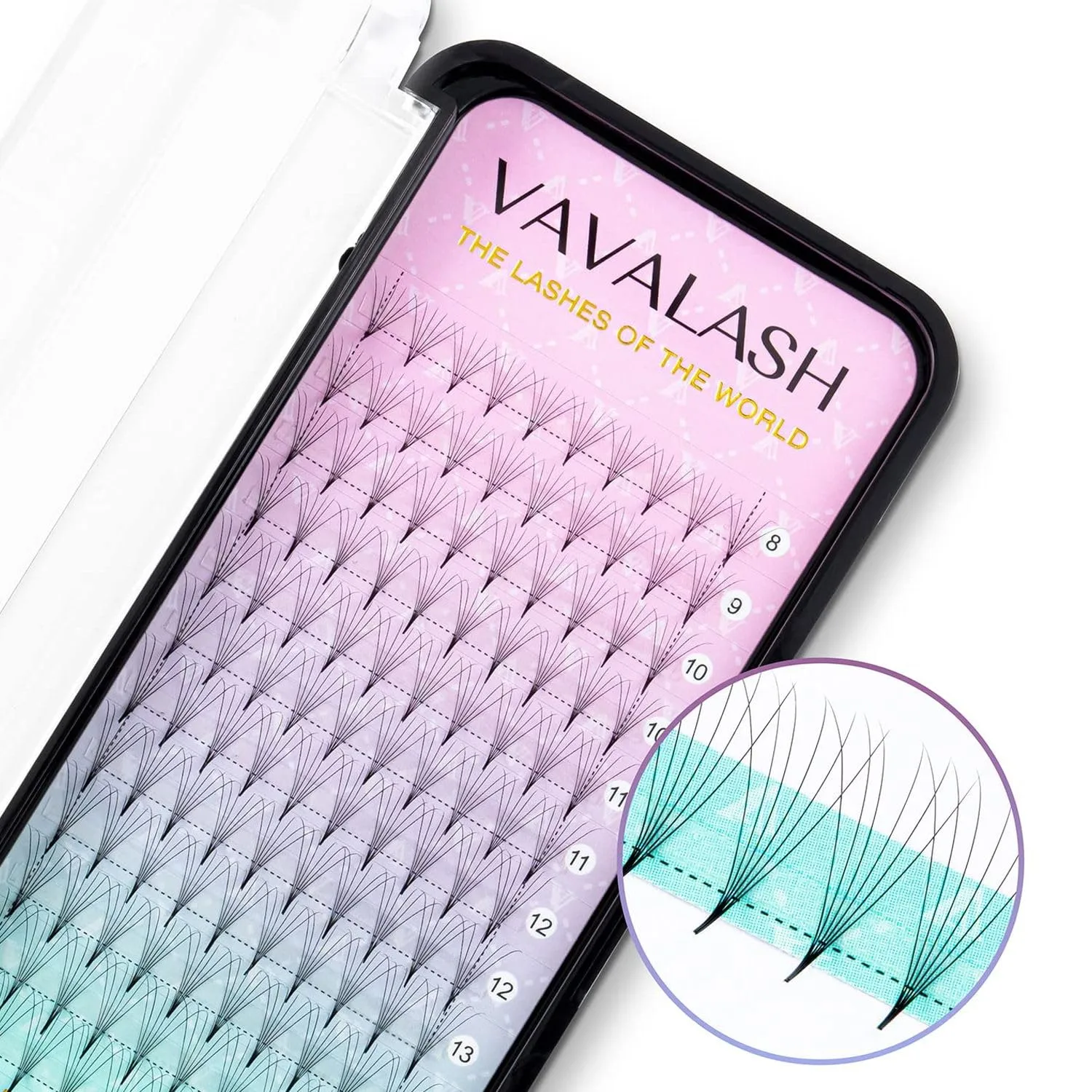 Eyelash Extensions 3D 4D 5D 6D 8D 9D 10D Thickness 0.07/0.1 C/D Curl Eyelashes Middle Stem & Long Stem Heat Bonded Premade Fans Russian Volume Lash Extensions Supplies (Middle Stem 6D-0.07-D-10mm)