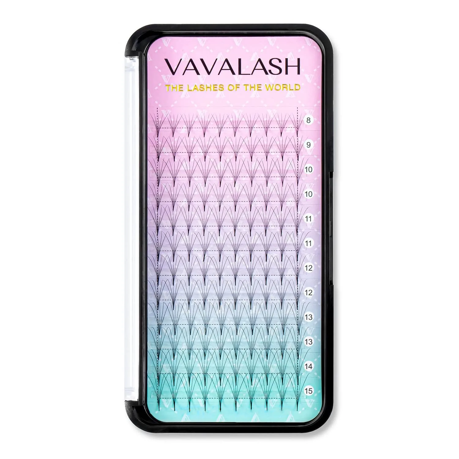 Eyelash Extensions 3D 4D 5D 6D 8D 9D 10D Thickness 0.07/0.1 C/D Curl Eyelashes Middle Stem & Long Stem Heat Bonded Premade Fans Russian Volume Lash Extensions Supplies (Middle Stem 5D-0.07-C-13mm)
