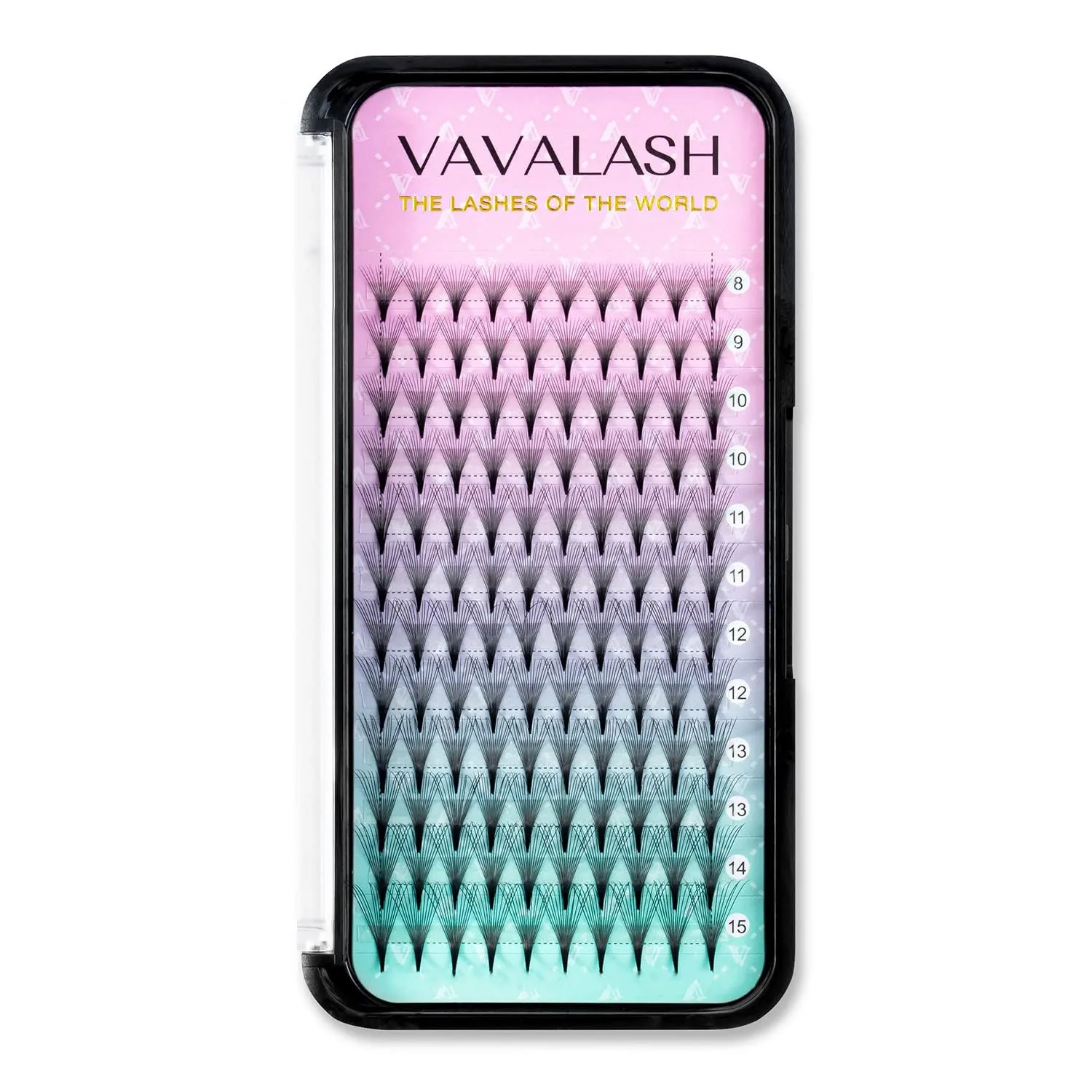 Eyelash Extensions 3D 4D 5D 6D 8D 9D 10D Thickness 0.07/0.1 C/D Curl Eyelashes Middle Stem & Long Stem Heat Bonded Premade Fans Russian Volume Lash Extensions Supplies (Middle Stem 14D-0.07-D-13mm)