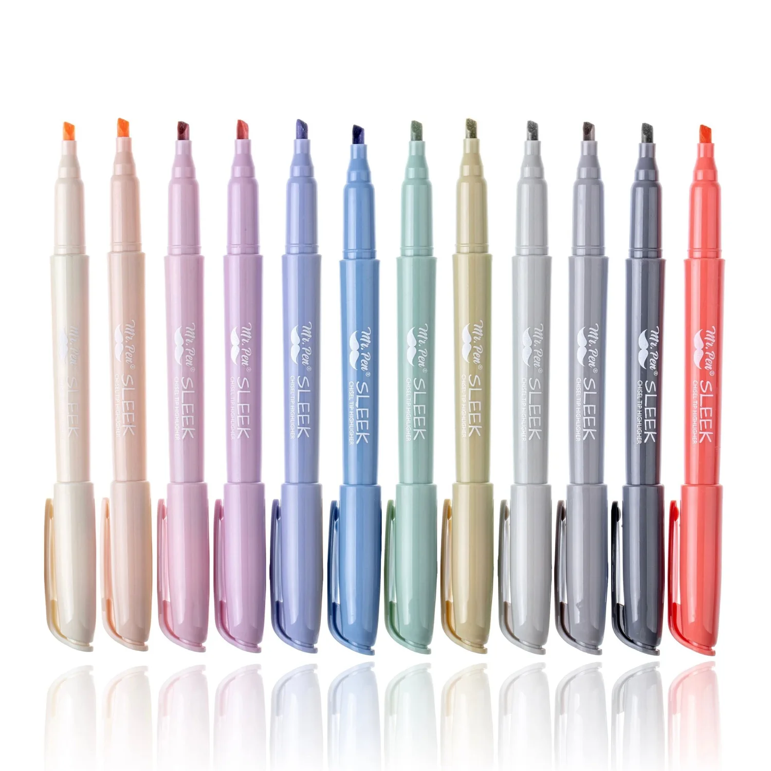Mr. Pen- Highlighters, 12 Pack, Morandi Colors, Chisel Tip, Bible Highlighter, Aesthetic No Bleed Book Planner Markers, Gift for Christmas