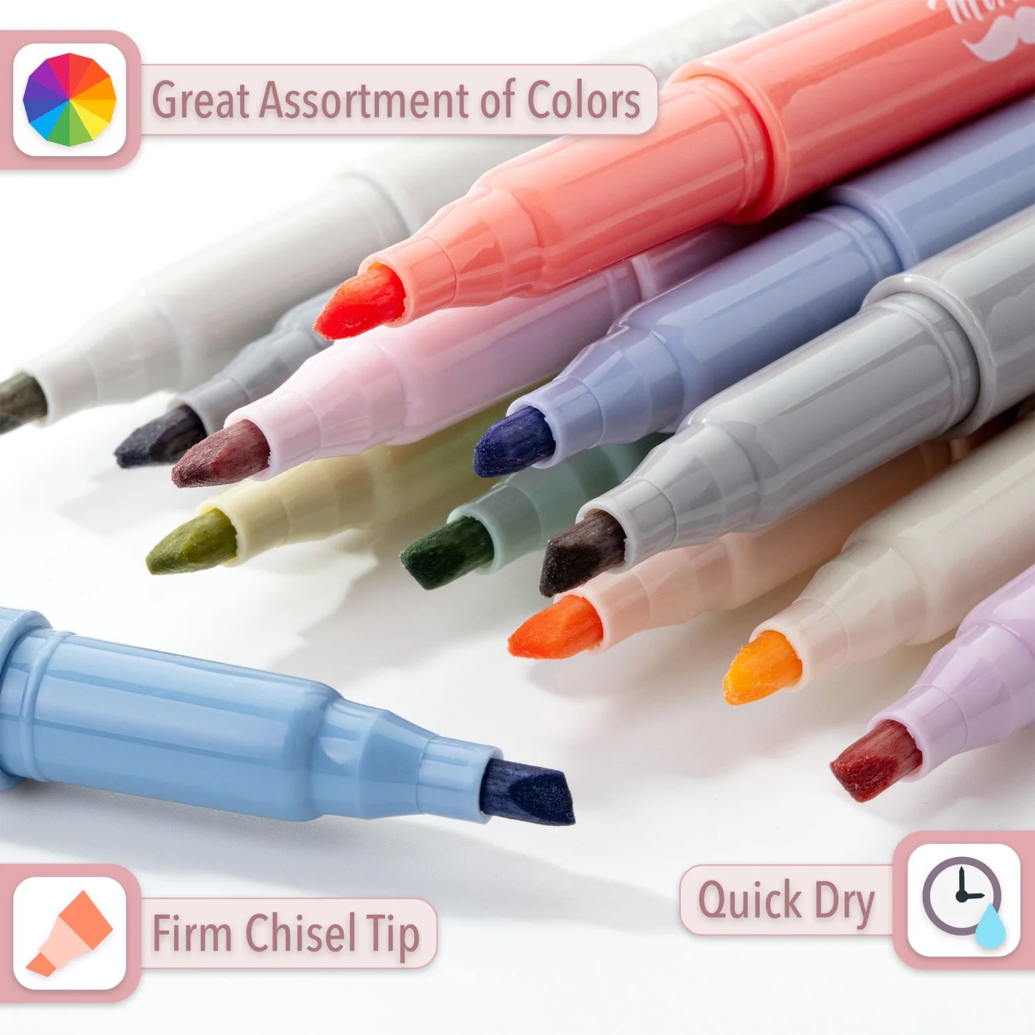Mr. Pen- Highlighters, 12 Pack, Morandi Colors, Chisel Tip, Bible Highlighter, Aesthetic No Bleed Book Planner Markers, Gift for Christmas