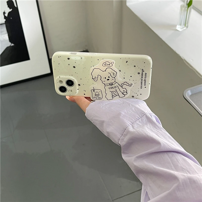 Small Inks Speckle Dog Phone Case