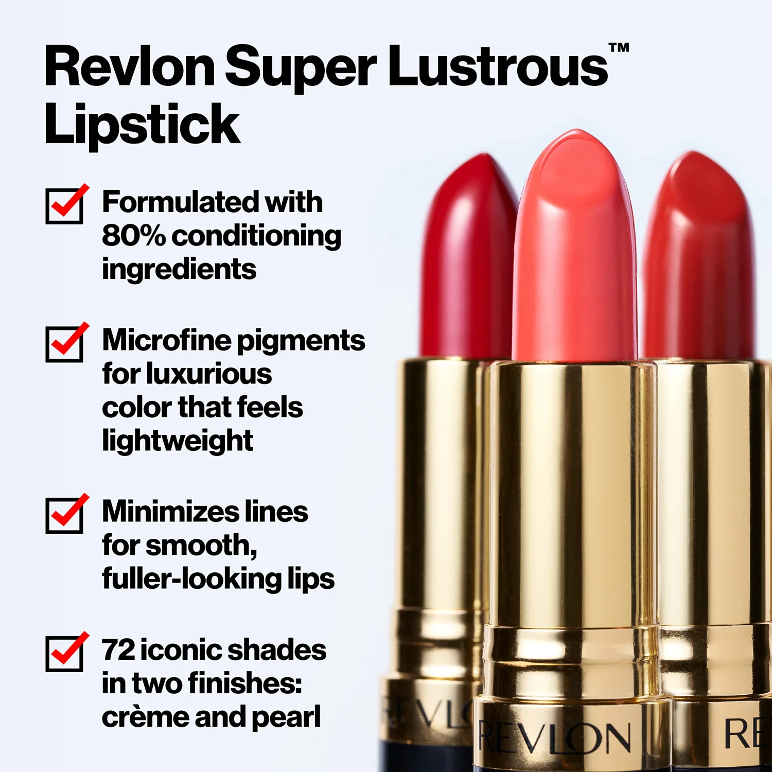 Revlon Lipstick, Super Lustrous Lipstick, Creamy Formula For Soft, Fuller-Looking Lips, Moisturized Feel, 770 Dramatic, 0.15 oz