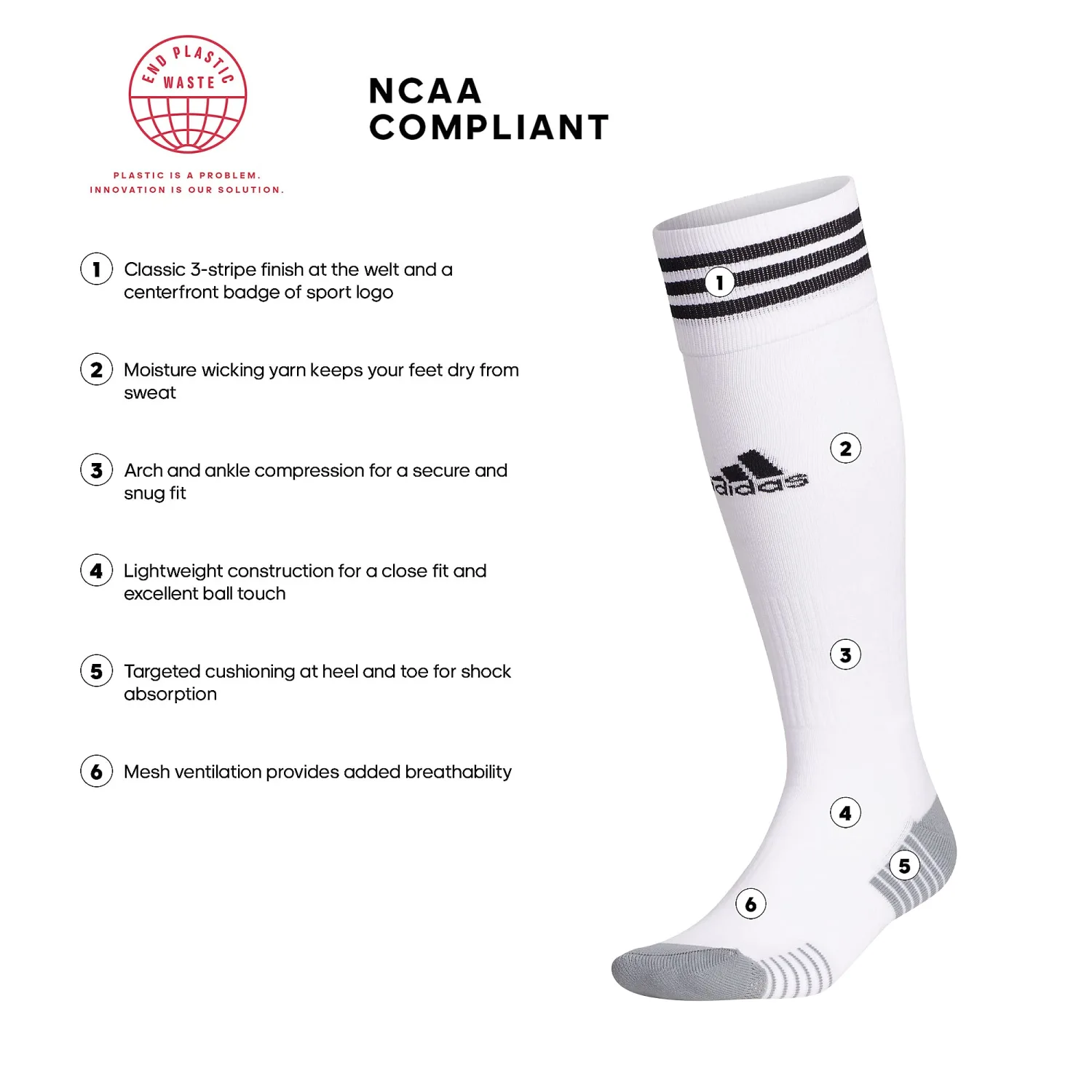 adidas Copa Zone Cushion 4 Soccer Socks (1-Pair) for Men, Women, Boys and Girls
