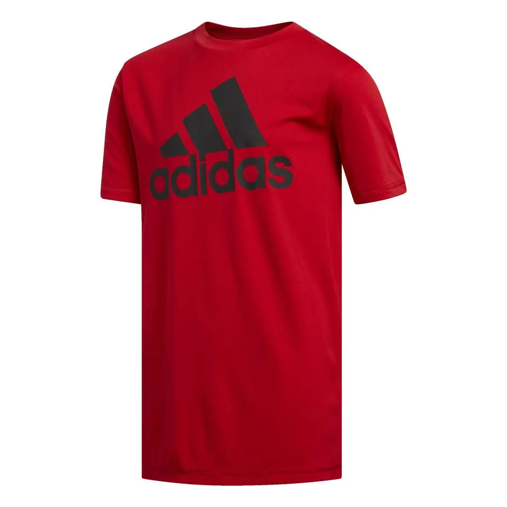 adidas Boys' Short Sleeve Aeroready Performance Logo Tee T-Shirt