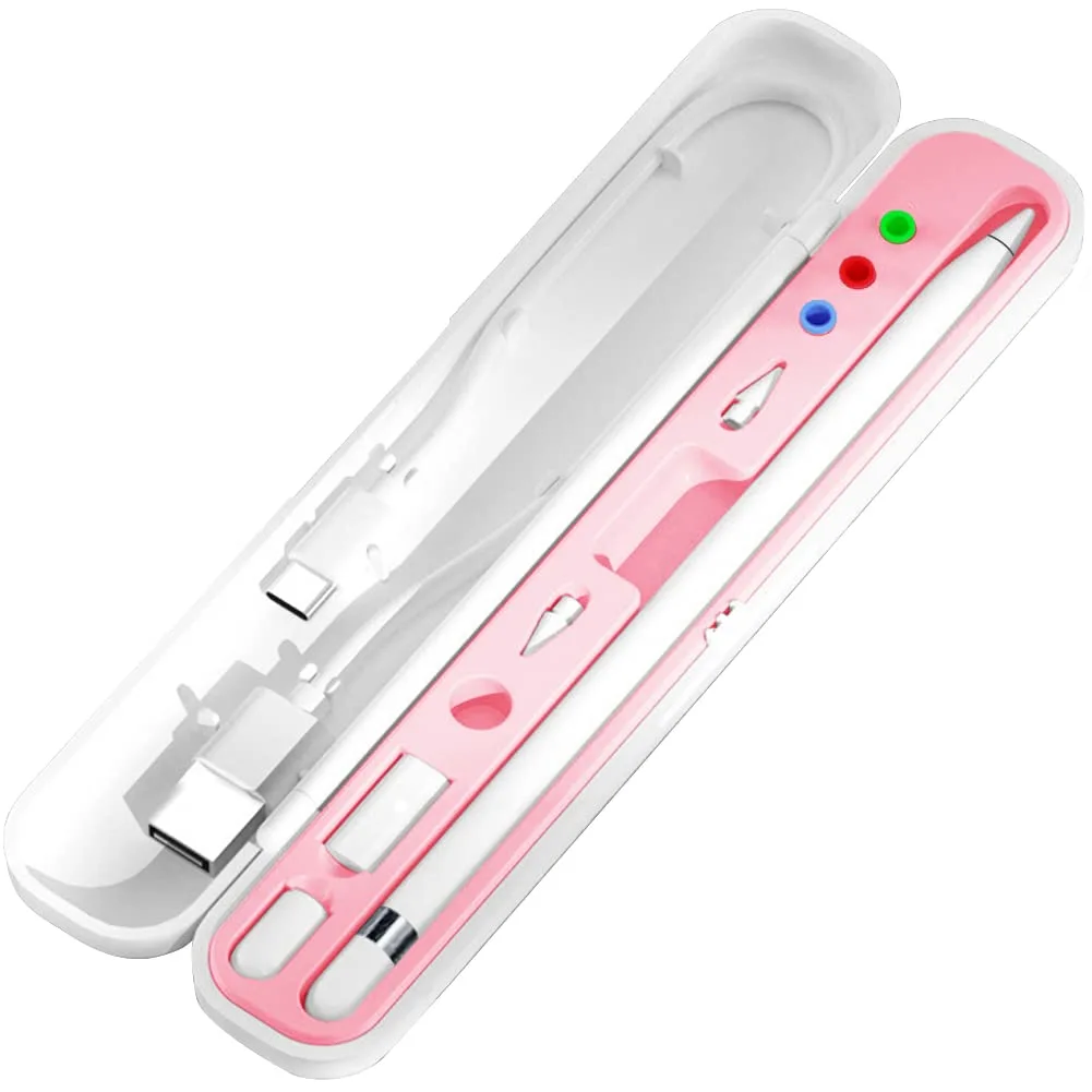 YINVA Pencil Case for Apple Pencil 1st Generation/Apple Pencil 2nd Generation Case Holder, Pen Accessories Storage Case Box Cover Design for Apple iPad Pencil Accessories Tips(Pink)