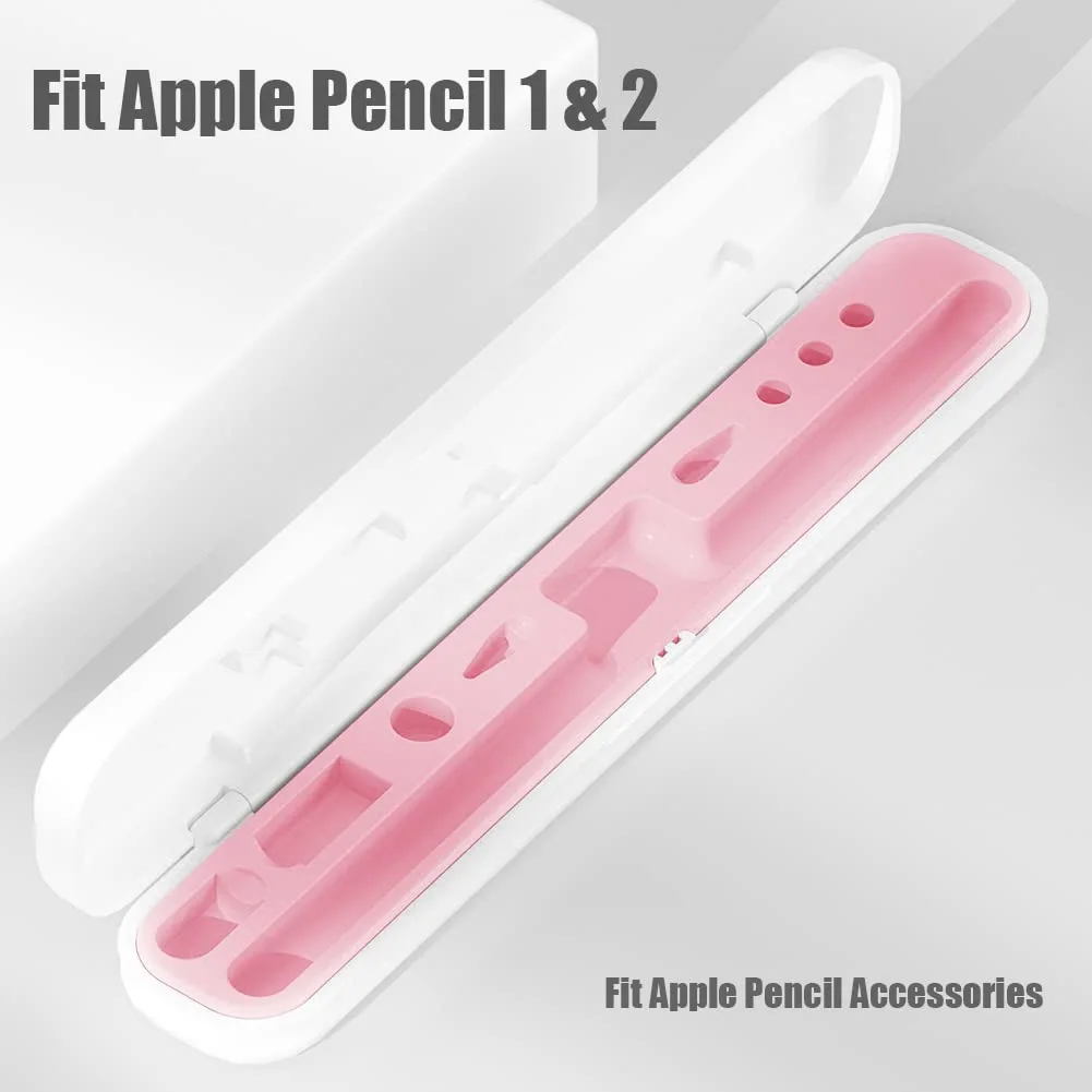 YINVA Pencil Case for Apple Pencil 1st Generation/Apple Pencil 2nd Generation Case Holder, Pen Accessories Storage Case Box Cover Design for Apple iPad Pencil Accessories Tips(Pink)