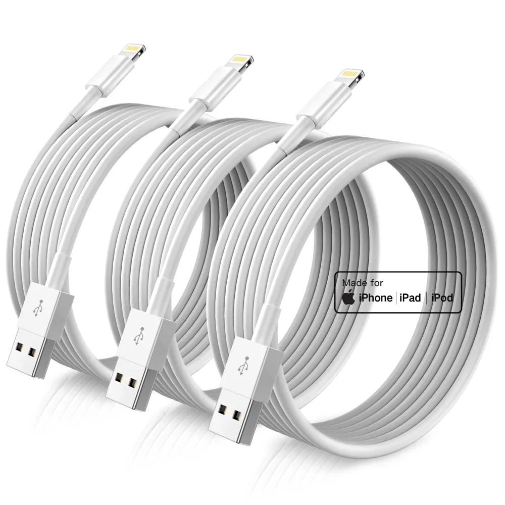 for iPhone Charger Cord Lightning Cables, Original 2023 Upgraded [3Pack 10ft] MFi Certified USB A Charging Cable for iPhone 13 12 11 Mini Pro XR Xs Max X SE 8 7 6 Plus iPad iPod AirPods - White