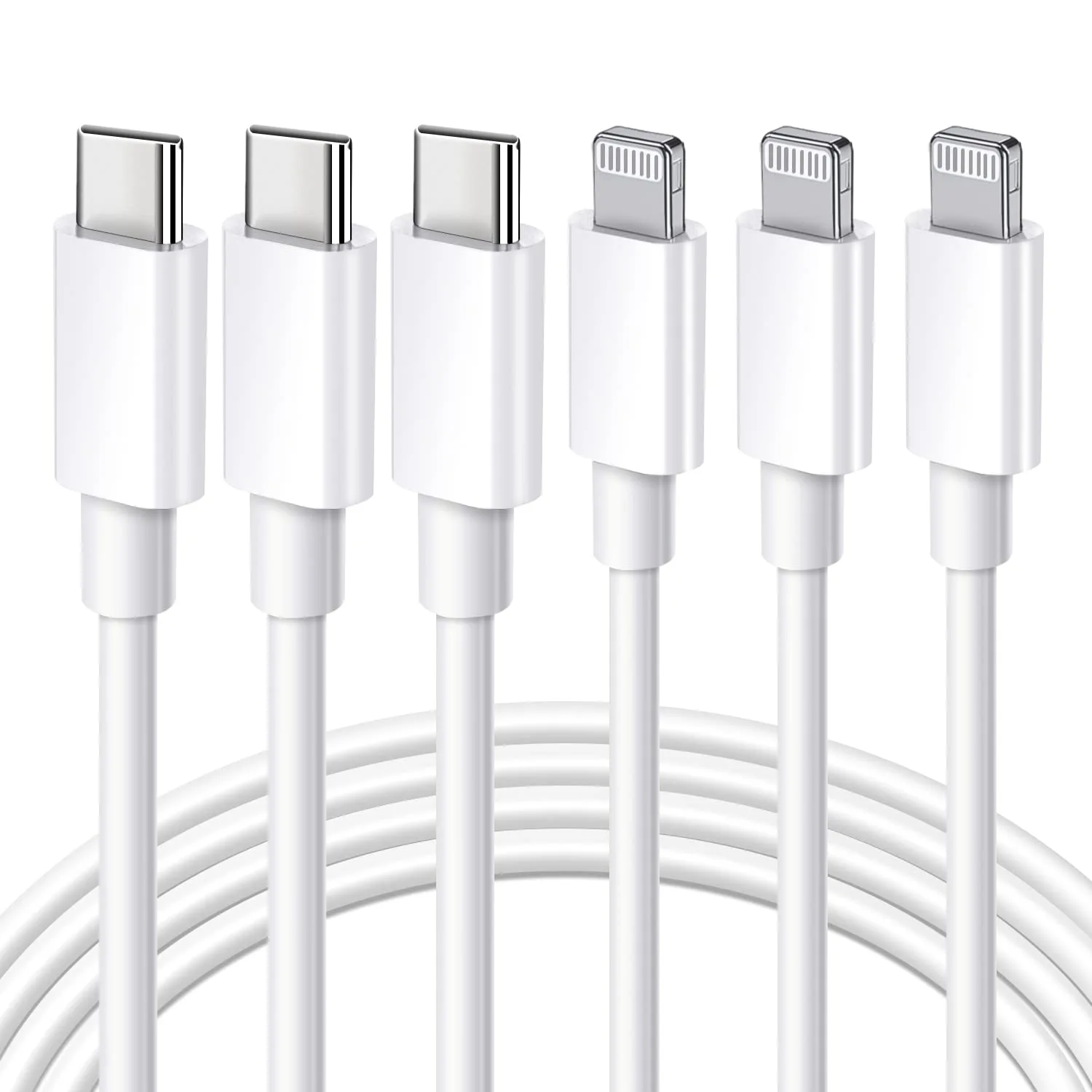 Ximytec [MFi Certified] USB C to Lightning Cable 3Pack 10FT iPhone Fast Charger Cable Type C Charging Cord Compatible with iPhone 14 13 13 Pro Max 12 12 Pro Max 11 XS XR X 8 iPad,White