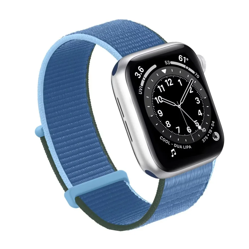 Compatible with Apple Watch Band 49MM 46MM 45MM 44MM 42MM 41MM 40MM 38MM,Women Men Sport Nylon Loop Strap for iWatch Series 10 9 8 7 6 5 4 3 2 1 SE Ultra(38/40/41/S10-42mm,Azure)