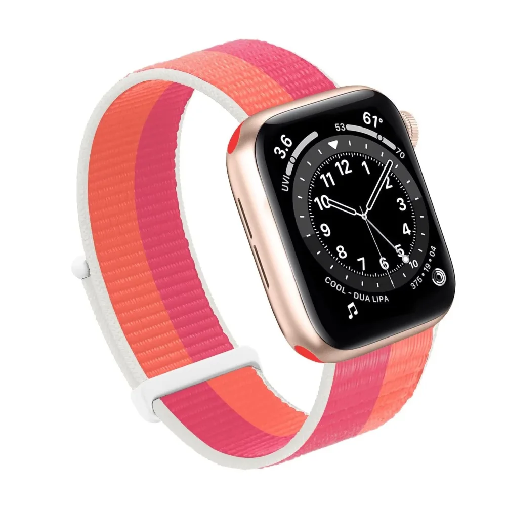 Compatible with Apple Watch Band 49MM 46MM 45MM 44MM 42MM 41MM 40MM 38MM,Women Men Sport Nylon Loop Strap for iWatch Series 10 9 8 7 6 5 4 3 2 1 SE Ultra(38/40/41/S10-42mm,Peony)