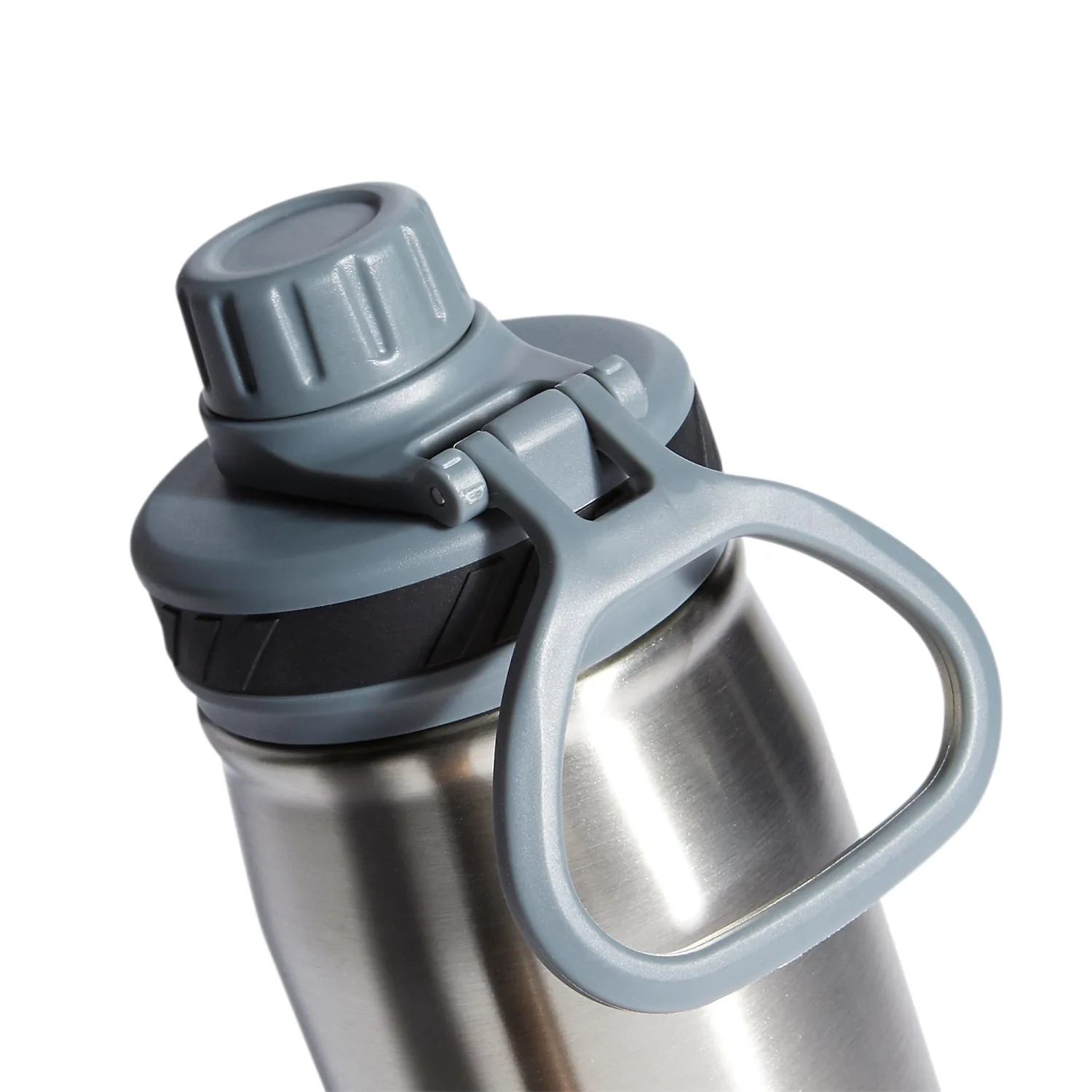 adidas 600 ML (20 oz) Metal Water Bottle, Hot/Cold Double-Walled Insulated 18/8 Stainless Steel, Stainless Steel/Onix Grey/Black, One Size