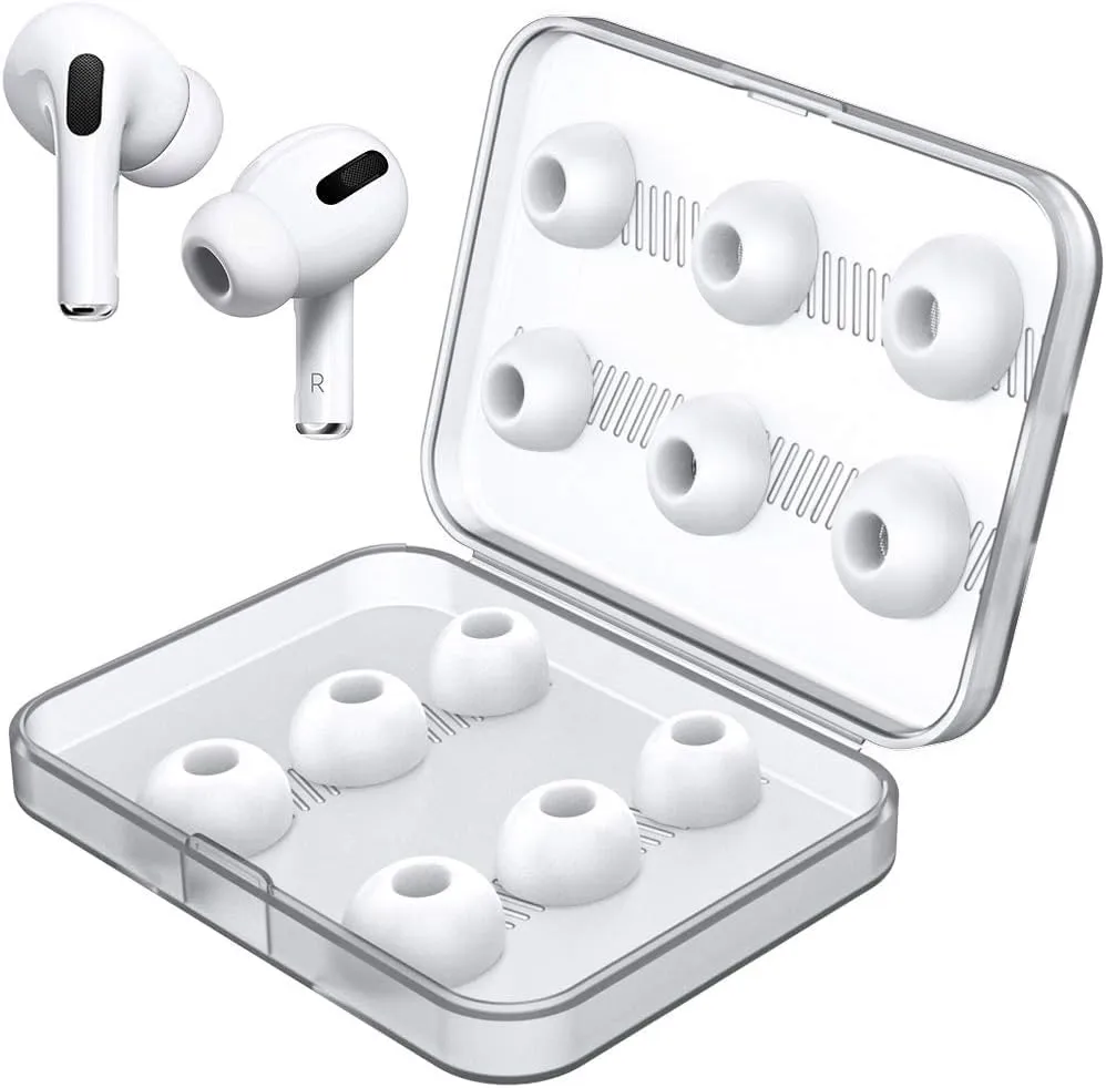 [6 Pairs] Airpod Pro Tips Earbud Replacements for Apple Airpods Pro & Airpods Pro 2 2nd Generation - Small, Medium and Large (White)