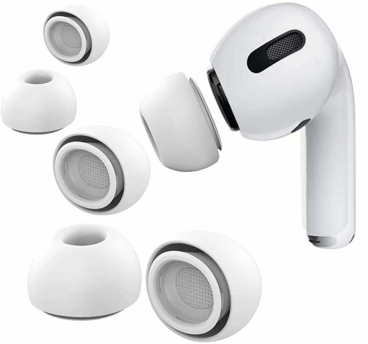 [6 Pairs] Airpod Pro Tips Earbud Replacements for Apple Airpods Pro & Airpods Pro 2 2nd Generation - Small, Medium and Large (White)