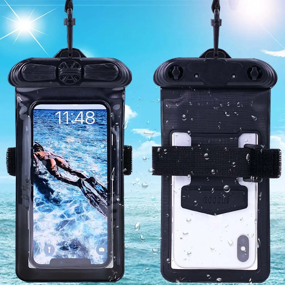 Case Cover, Compatible with LG G3 Beat / G3 Mini/UQ Mobile LG-D722J Black Waterproof Pouch Dry Bag (Not Screen Protector Film) New Version