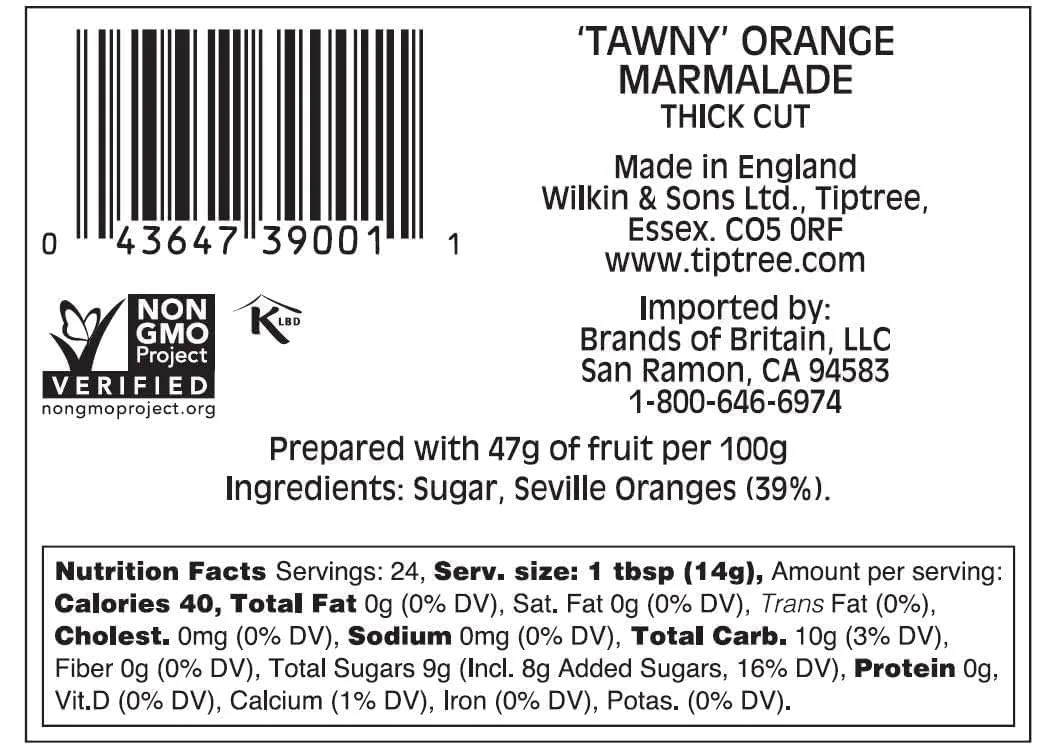 Tiptree Tawny' Orange Marmalade 340g