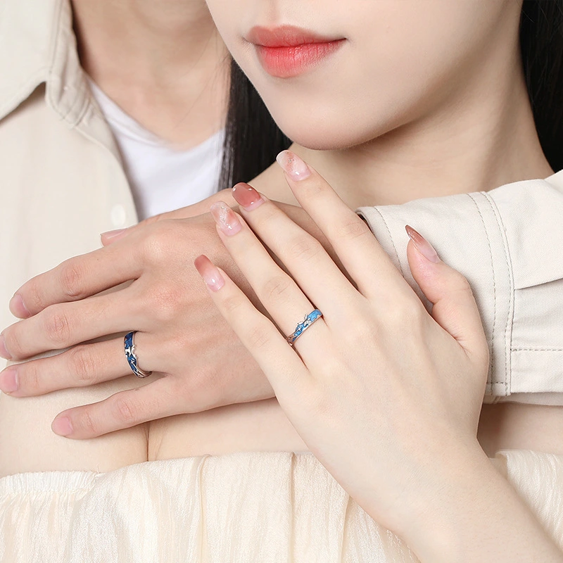 Fashion Versatile Star Elk Couple Ring