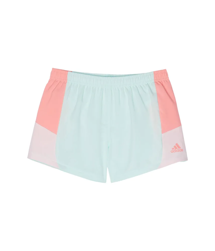 adidas Girls' Elastic Waistband Colorblock Woven Short