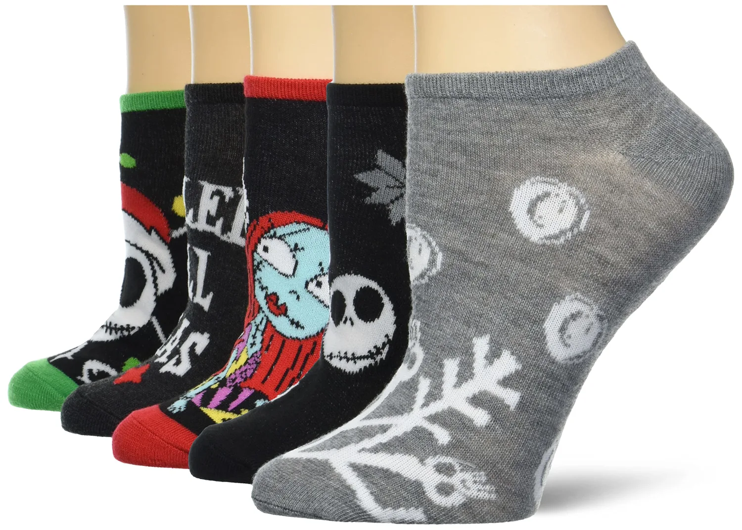 Disney Women's Nightmare Before Christmas 5 Pack No Show Socks