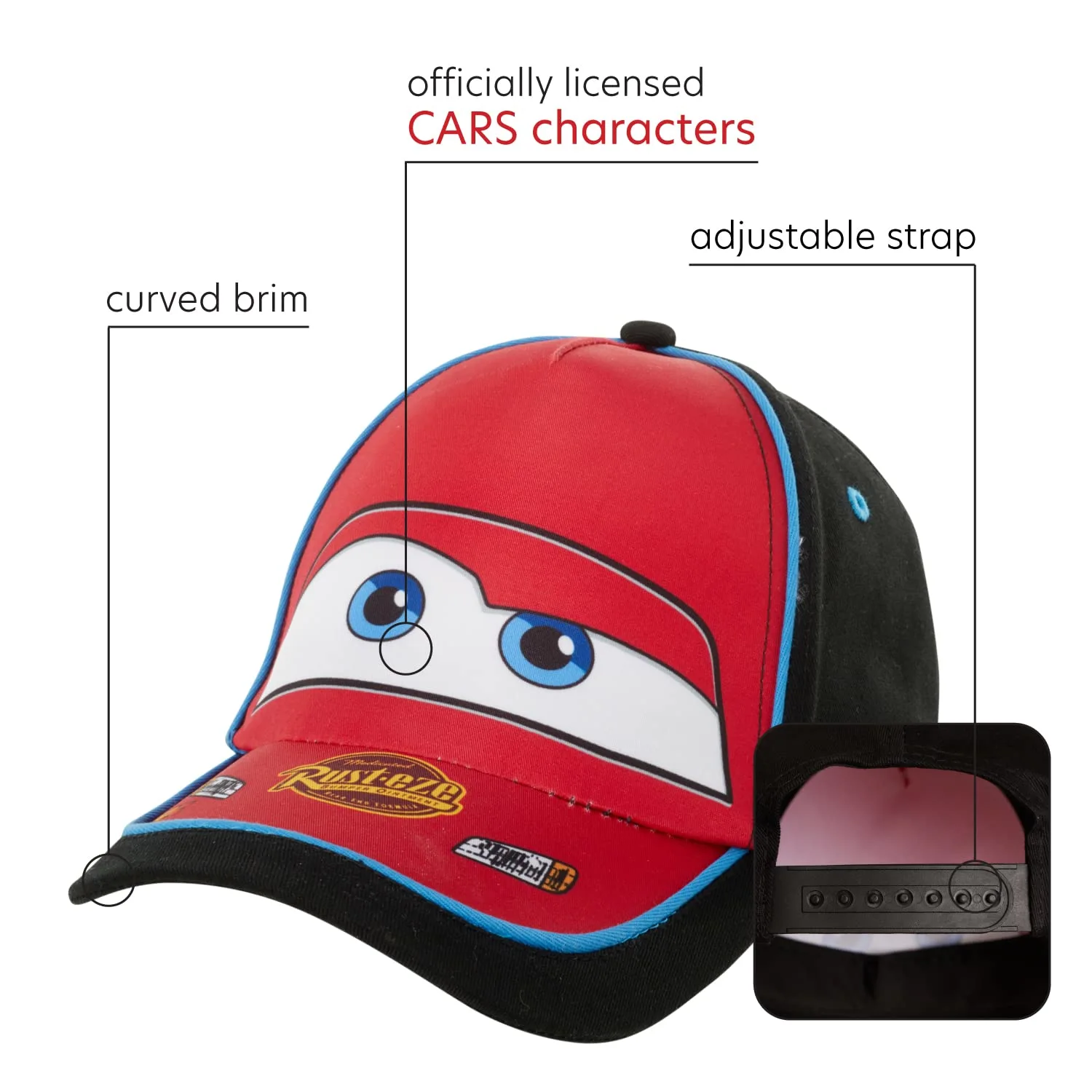 Disney Pixar Boys’ Cars Lightning McQueen Hat - Piston Cup Baseball Cap (Toddler/Boy)