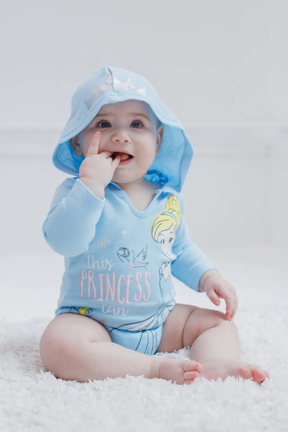 Disney Princess Ariel Cinderella Princess Belle Baby Girls Cuddly Bodysuits Newborn to Infant