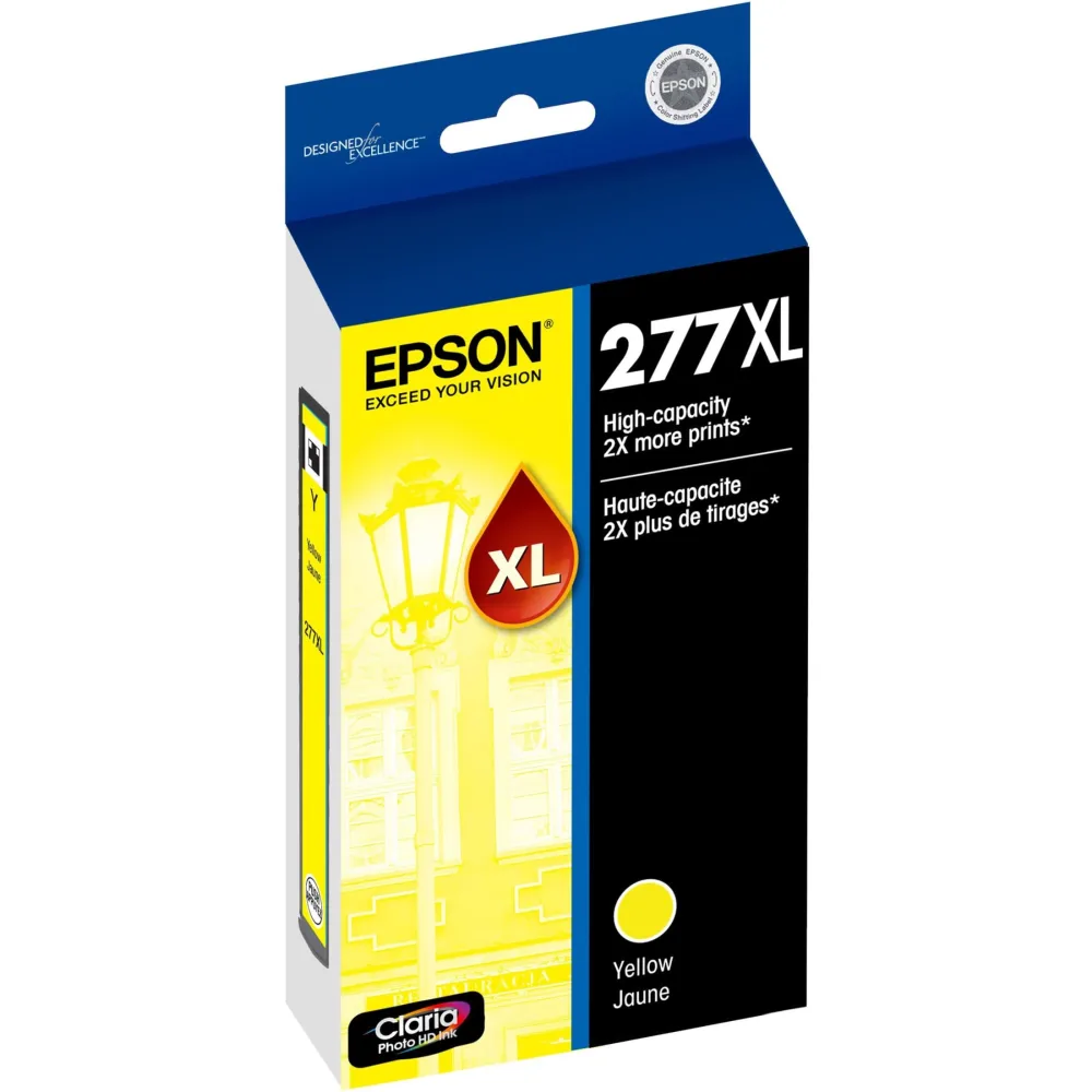 EPSON 277 Claria Photo HD Ink High Capacity Yellow Cartridge (T277XL420-S) Works with Expression Photo XP-850, XP-860, XP-950, XP-960, XP-970