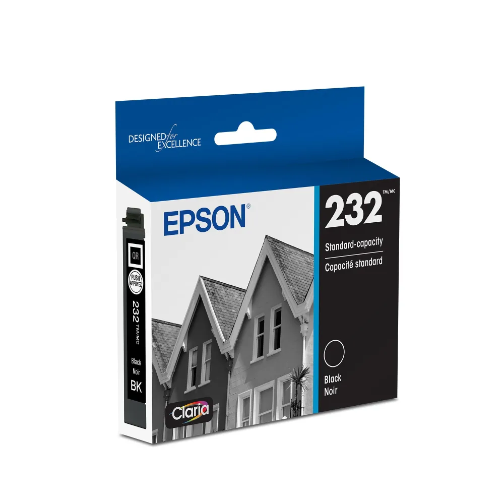 EPSON 232 Claria Ink Standard Capacity Black Cartridge (T232120-S) Works with WorkForce WF-2930, WF-2950, Expression XP-4200, XP-4205