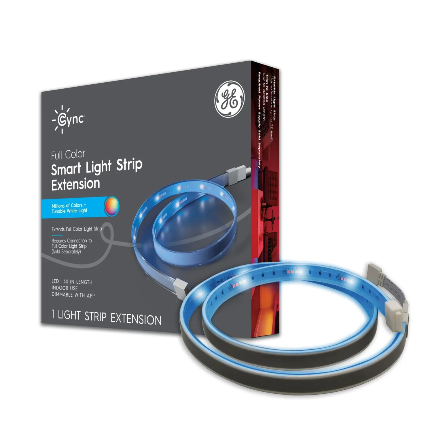 GE Cync Direct Connect LED Smart Light Strip Extension, Color Changing Strip Light, 40 Inch Extension ONLY