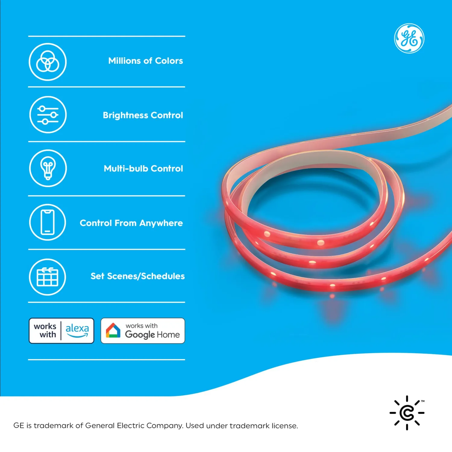 GE Cync Direct Connect LED Smart Light Strip Extension, Color Changing Strip Light, 40 Inch Extension ONLY