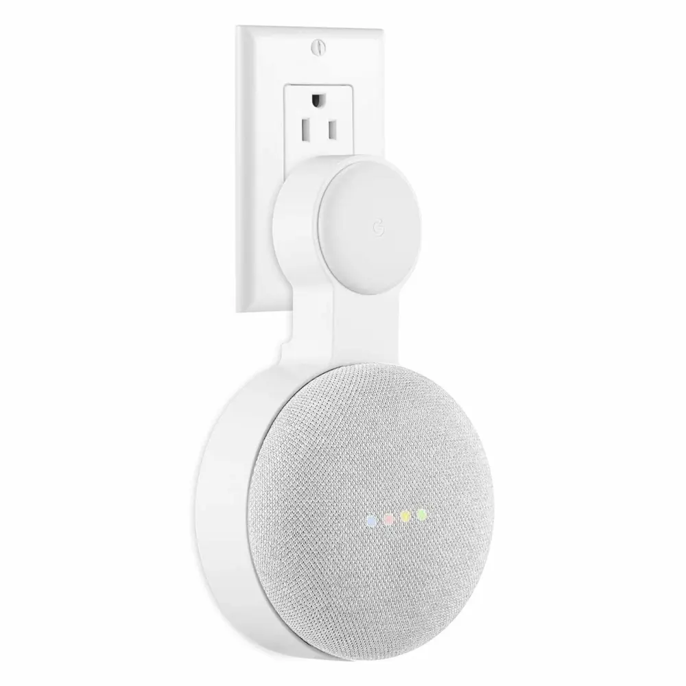 Google Nest Mini Wall Mount Holder, Space-Saving Design Outlet Mount, Perfect Cord Management for Google Nest Mini 2nd Generation (White)