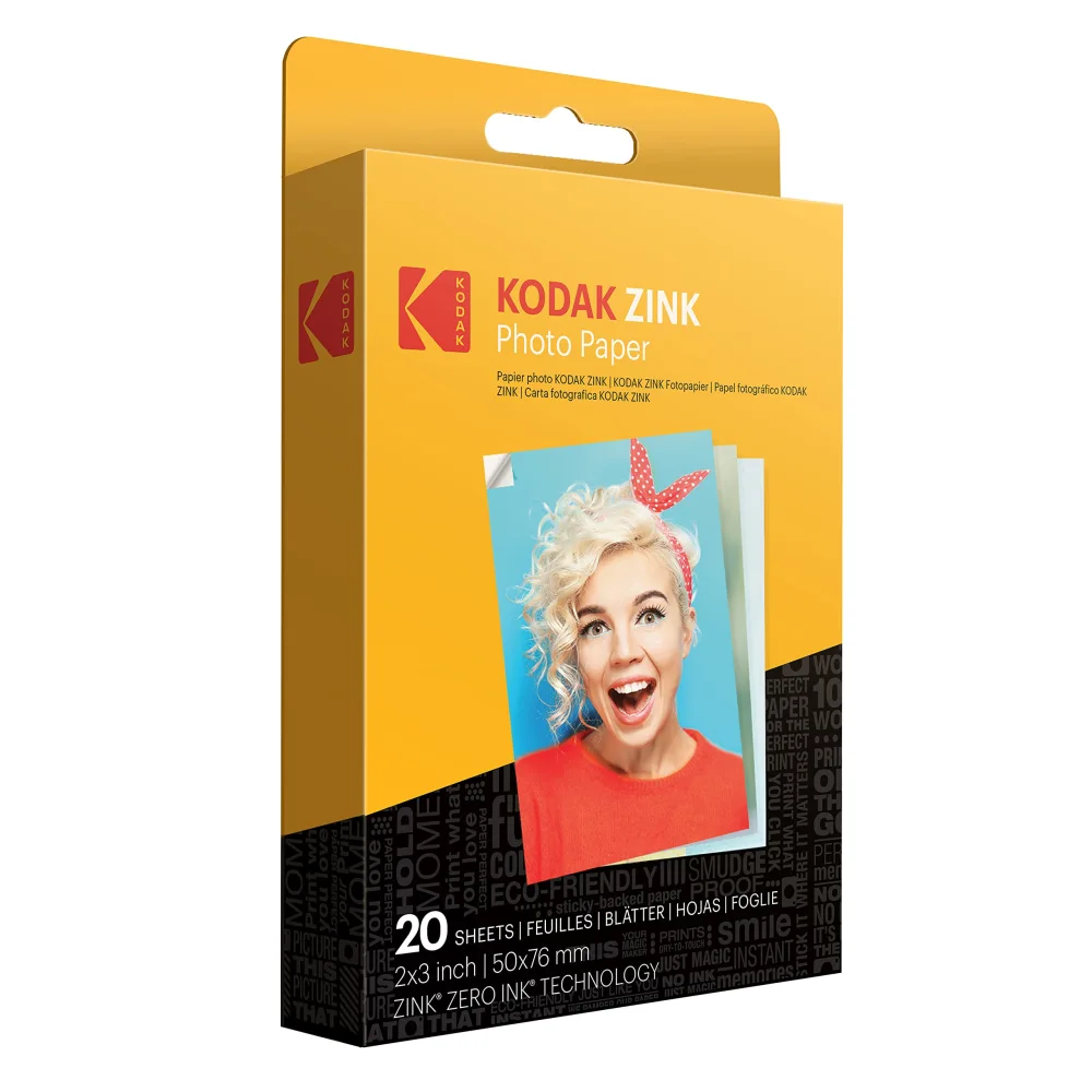 Zink KODAK 2"x3" Premium Photo Paper (20 Sheets) Compatible with KODAK Smile, KODAK Step, PRINTOMATIC