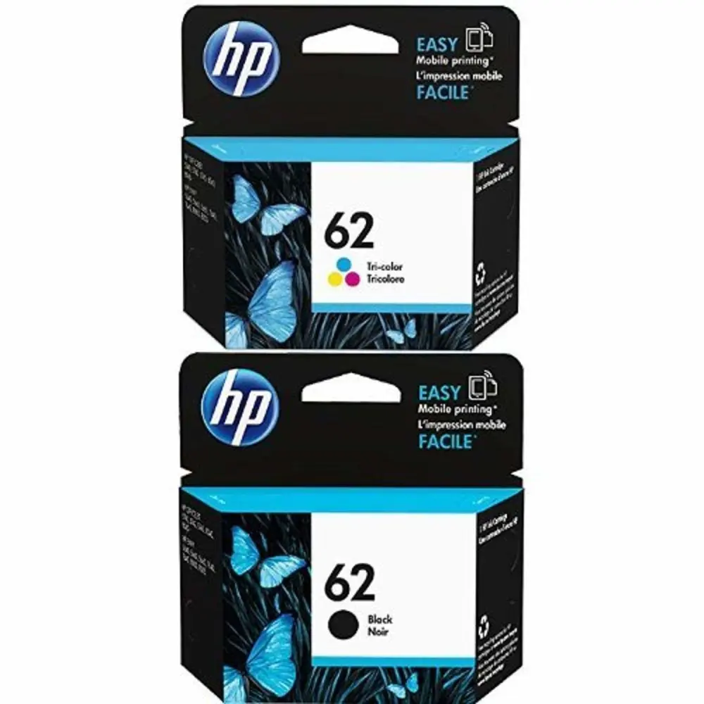 HP 62 | Ink Cartridge Bundle | Black, Tri-color | C2P04AN, C2P06AN