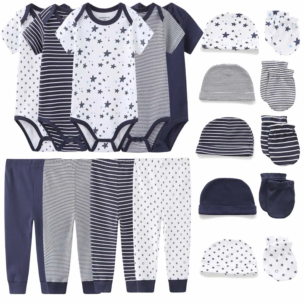 Kiddiezoom Unisex Baby Layette Essentials Giftset Clothing Set 19-Piece For Newborn Baby