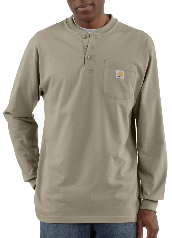 Carhartt Men's Loose Fit Heavyweight Long-Sleeve Pocket Henley T-Shirt