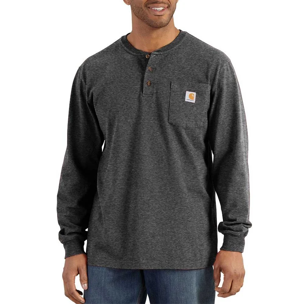 Carhartt Men's Loose Fit Heavyweight Long-Sleeve Pocket Henley T-Shirt