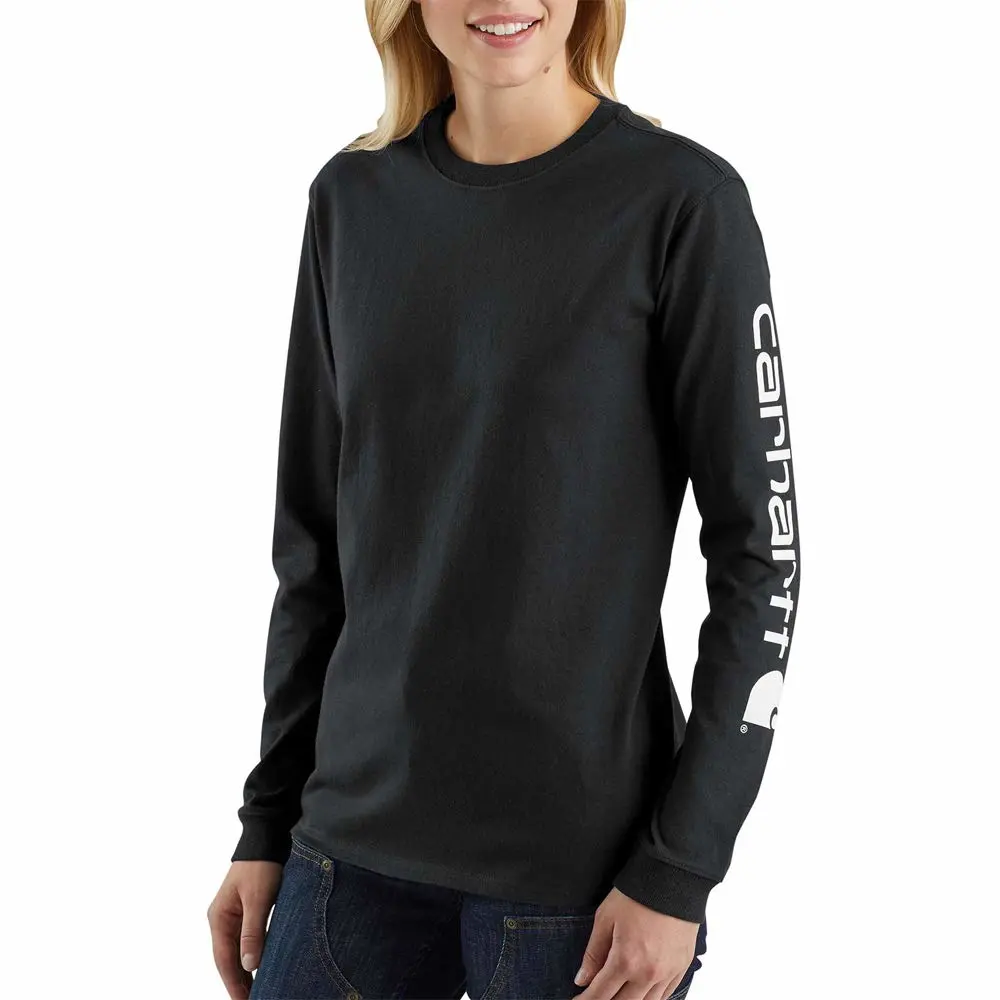 Carhartt Women's Loose Fit Heavyweight Long-Sleeve Logo Sleeve Graphic T-Shirt