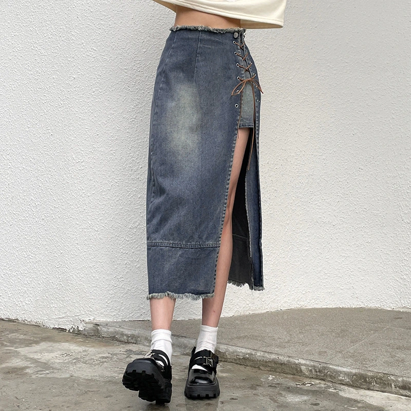 Women's Street Fashion Belt Denim Skirt