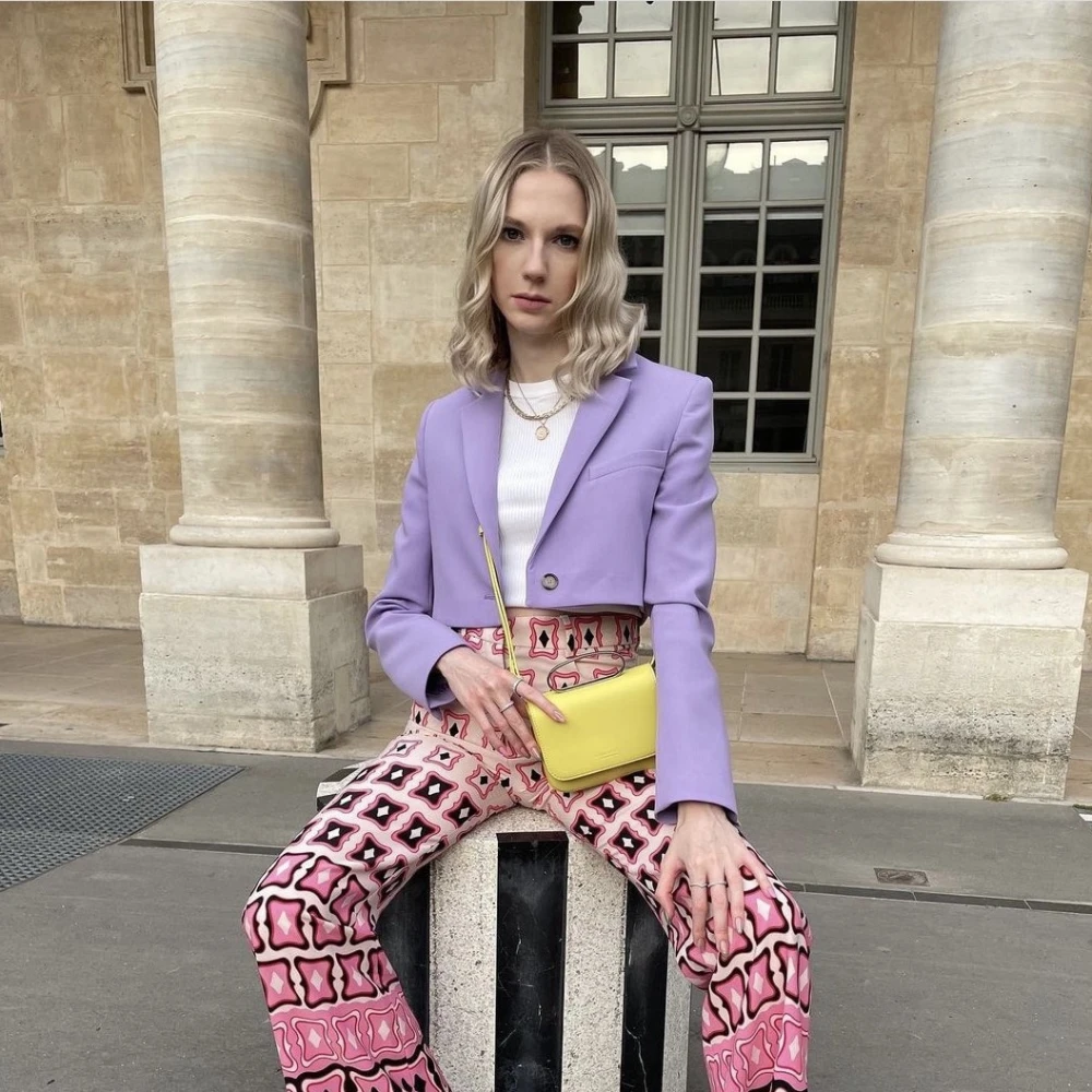 Ins Purple Short Blazer