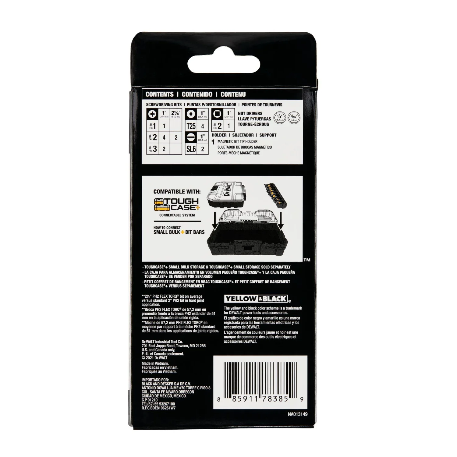DEWALT BYTC Flex Torq Set #2 Phillips/#8 Slotted Set Shank Screwdriver Bit Set Screwdriver (19-Piece) (DWABYTFT-19)