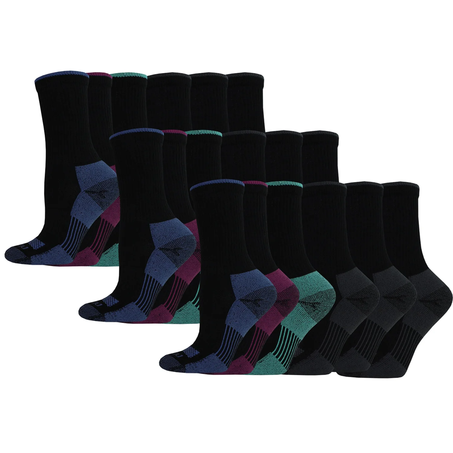 Dickies Women's Dritech Advanced Moisture Wicking Crew Sock (6/12 Packs)