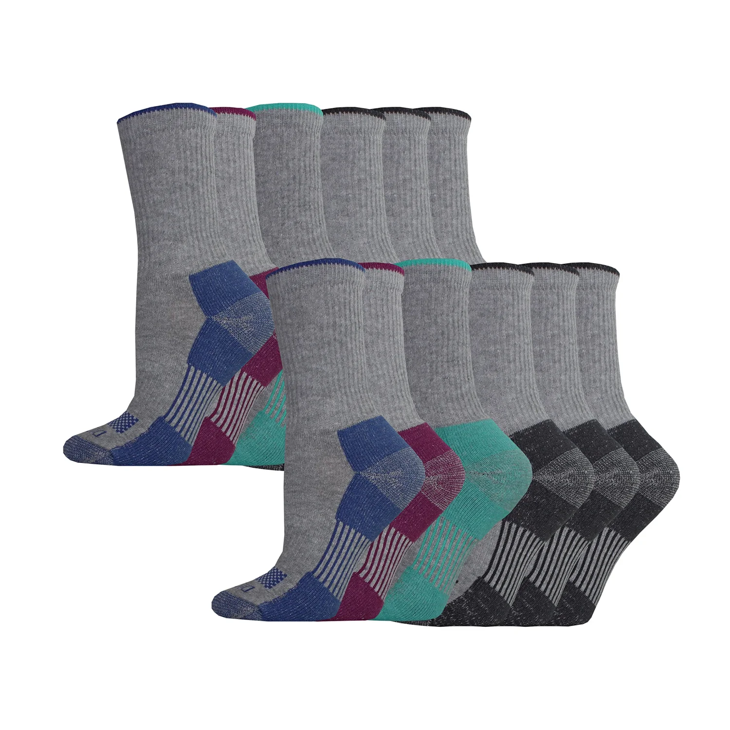 Dickies Women's Dritech Advanced Moisture Wicking Crew Sock (6/12 Packs)