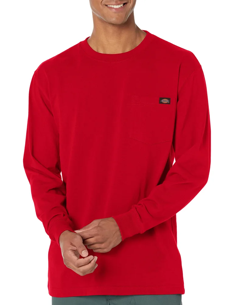 Dickies Men's Long Sleeve Heavyweight Crew Neck, English Red, XX-Large