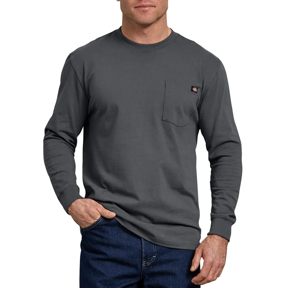 Dickies Men's Long Sleeve Heavyweight Crew Neck, Charcoal, XX-Large