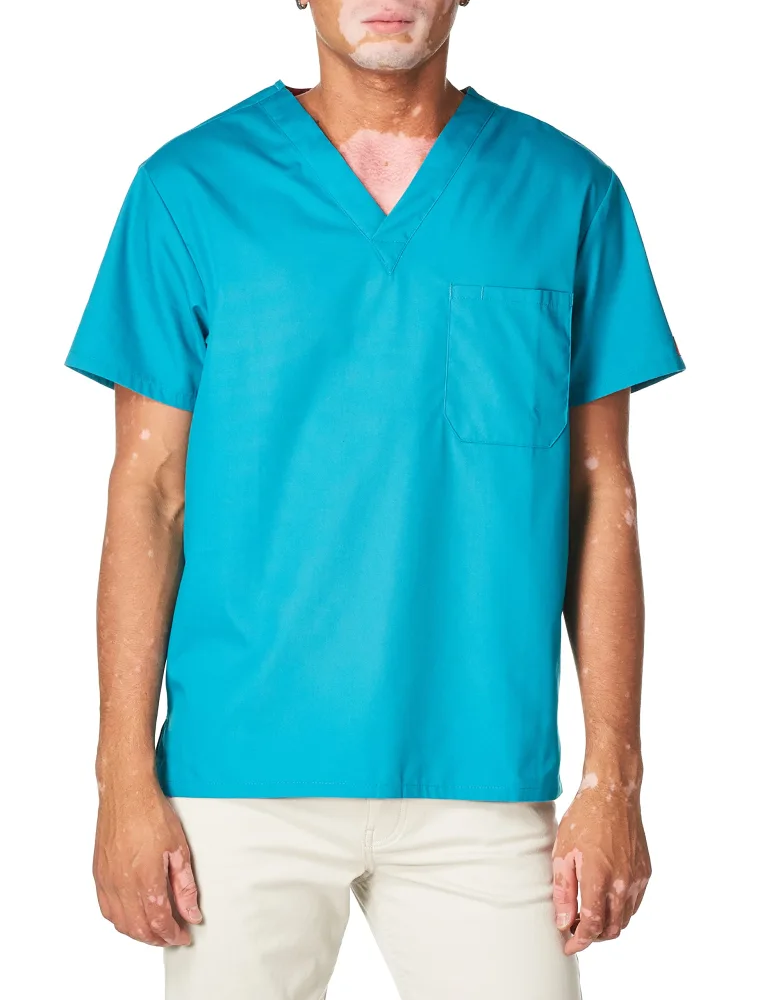 Dickies EDS Signature Scrubs for Women and Scrubs for Men, Unisex One Pocket V-Neck Top in Soft Brushed Poplin 83706