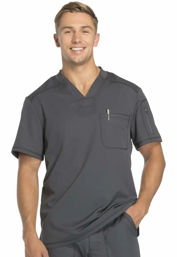 Dickies Dynamix Scrubs for Men Athletic-Inspired V-Neck Chest Pocket Scrub Top with Four-Way Stretch & Moisture Wicking DK610